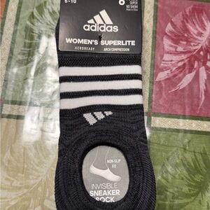 NEW Adidas Women's Superlite No-Show Socks. Black/ White/ Grey- Sz 5-10 6-Pairs